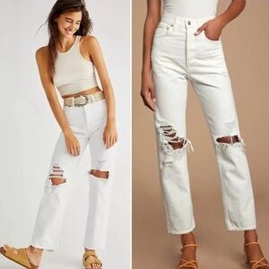 AGOLDE White Distressed Straight Leg 90’s Jean